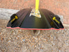 Naish Monarch kitesurfing board black with red edge, dual fins and textured bottom