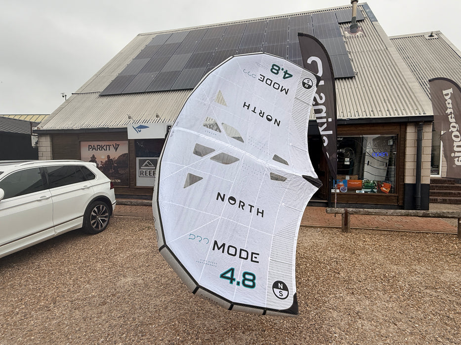 North Mode Pro 4.8m second hand wing foil – side view showing good overall condition