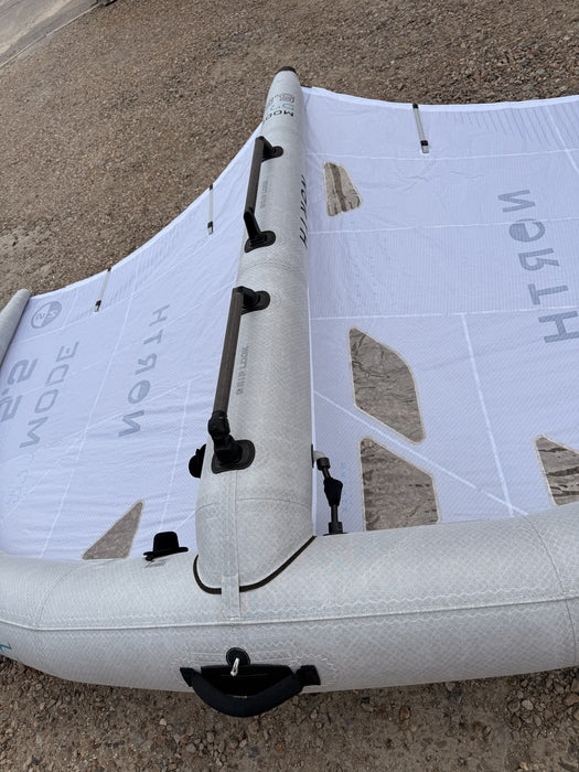 Overhead view of the folded North Mode Pro wing showing the handles and strut