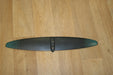North Sonar S238 stabilizer carbon wing foil part with teal stripes on wood floor