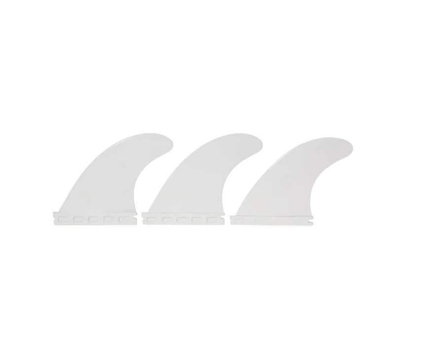 white nylon surfboard fins in the futures fin box system 