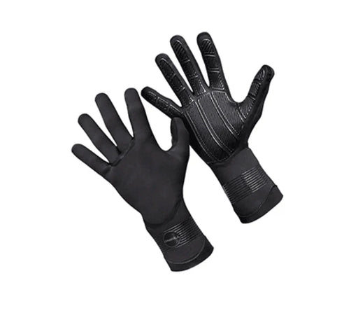 O'Neill Psycho Tech 1.5mm wetsuit gloves, black neoprene, palm grip detail