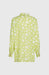 O’Neill green long shirt with white daisy print, surf clothing, back view.