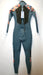 O'Neill women's blue back zip wetsuit with floral pattern on shoulders and arms