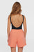 O'Neill Essentials coral pink sweatshorts for women, elastic waist, single back pocket