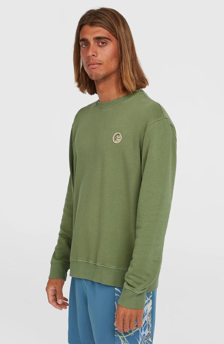 O'Neill O-Riginals crew sweatshirt in fern green with chest logo, surf clothing