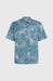 O'Neill blue short sleeve surf shirt with abstract wave print and button front