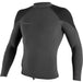 O'Neill Reactor 2 1.5mm long sleeve neoprene wetsuit top, black, front view