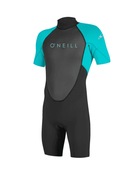 O'Neill Reactor Youth Shorty Wetsuit 2mm black aqua, short sleeve kids wetsuit