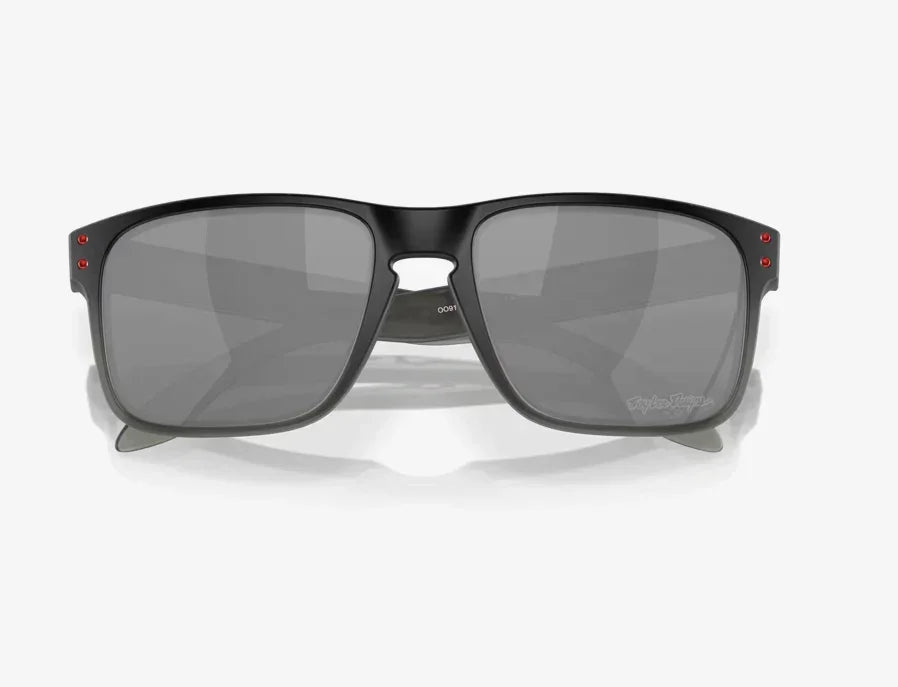 Oakley Holbrook sunglasses, black fade frame, Prizm black lenses, Troy Lee Designs logo
