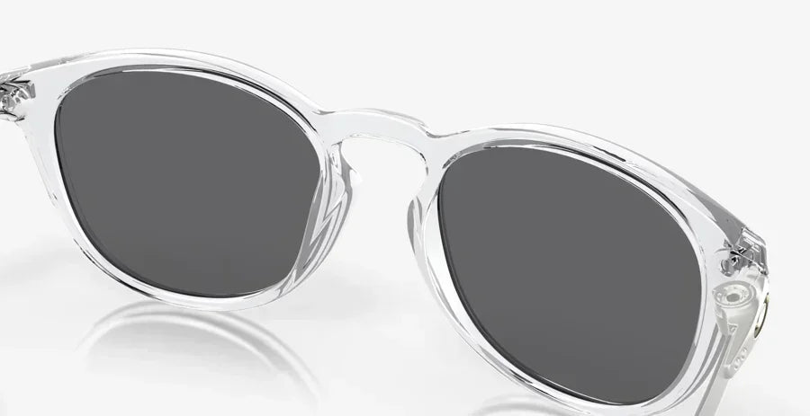 Oakley Pitchman R sunglasses with polished clear frame and dark lenses