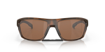 Oakley Split Shot sunglasses, matte tortoise frame, tungsten polarized lenses, front view