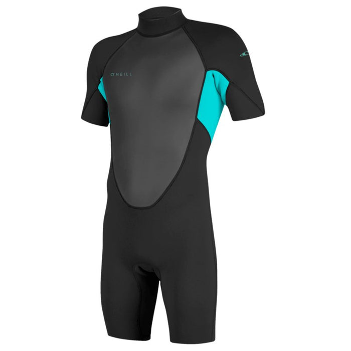 O'Neill Reactor Youth Shorty Wetsuit 2mm Back Zip Black Aqua