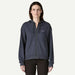 Patagonia Ahnya full zip hoody in sunken blue, hooded surf clothing, worn by woman