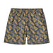 Patagonia surf shorts with palm tree print, blue and green pattern