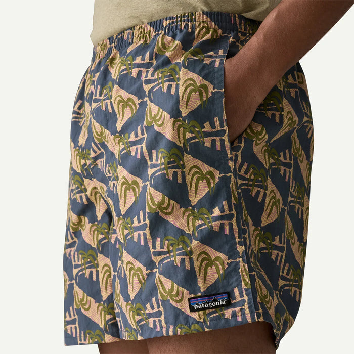 Patagonia palm print board shorts in navy and green