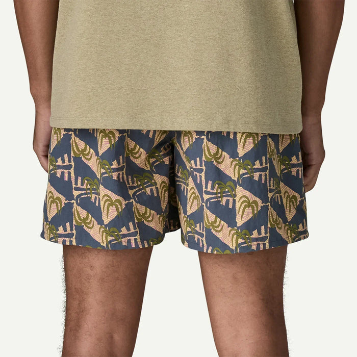 Blue palm print board shorts for watersports, ideal for Whitstable beachwear