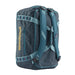 Teal and gray backpack with Patagonia logo on a white background