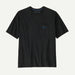 Patagonia black short sleeve surf t-shirt with chest pocket and small logo for watersports
