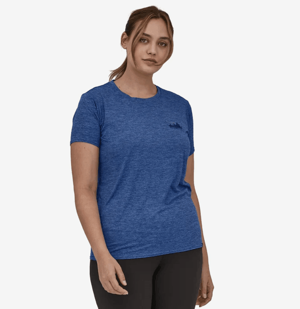Patagonia Capilene Cool Daily Graphic Shirt 73 Skyline Current Blue X Dye