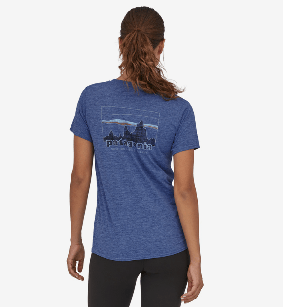 Patagonia Capilene Cool Daily Graphic Shirt 73 Skyline: Current Blue X-Dye - Boardworx