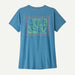 Patagonia Capilene Cool Daily Shirt in light blue with abstract back graphic, surf clothing