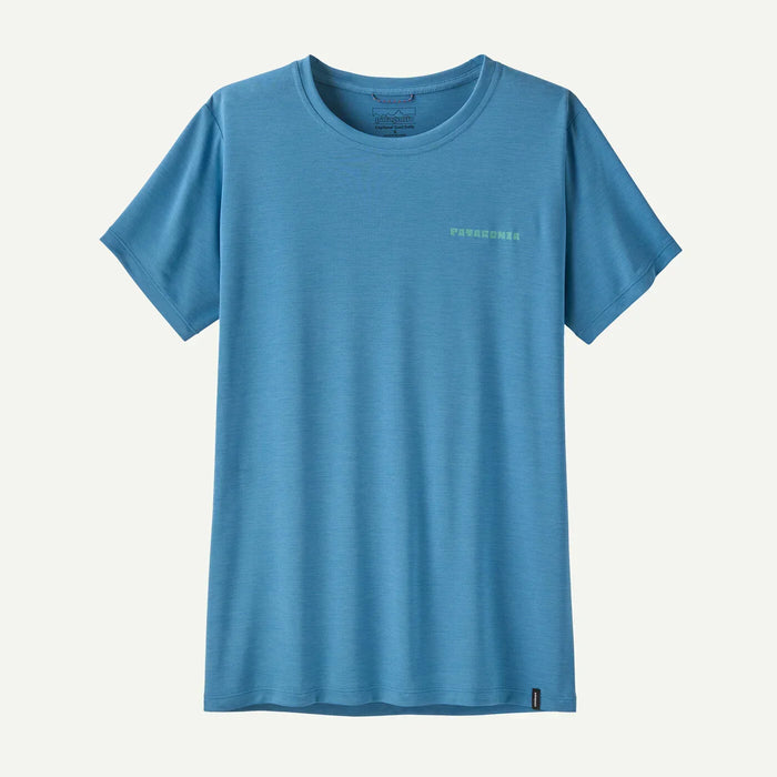 Patagonia Capilene Cool Daily Shirt in light shore blue, short sleeve surf clothing