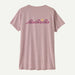 Patagonia Capilene Cool Daily shirt in quiet violet with mountain graphic on back