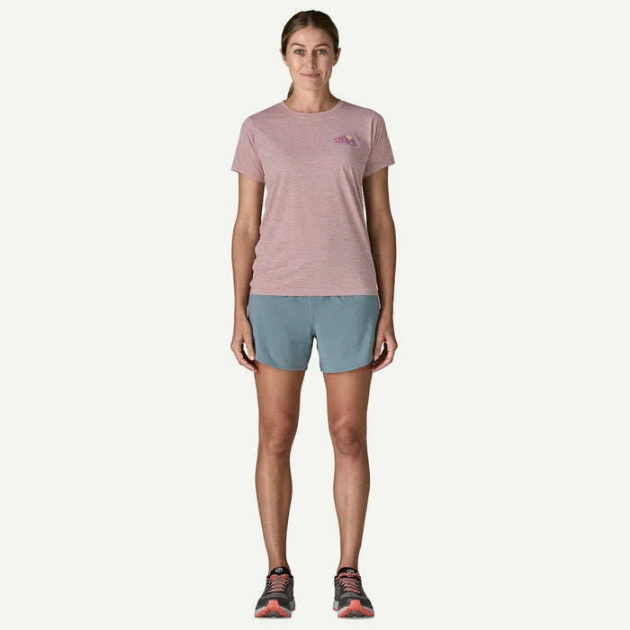 Patagonia Capilene Cool Daily Shirt in quiet violet, short sleeve surf clothing for women