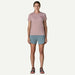 Patagonia Capilene Cool Daily Shirt in quiet violet, short sleeve surf clothing for women