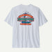 Patagonia white surf tee with Great Pacific Iron Works wave graphic on back