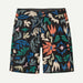 Patagonia Hydropeak boardshorts in black with colorful kaleidoscope leaf print