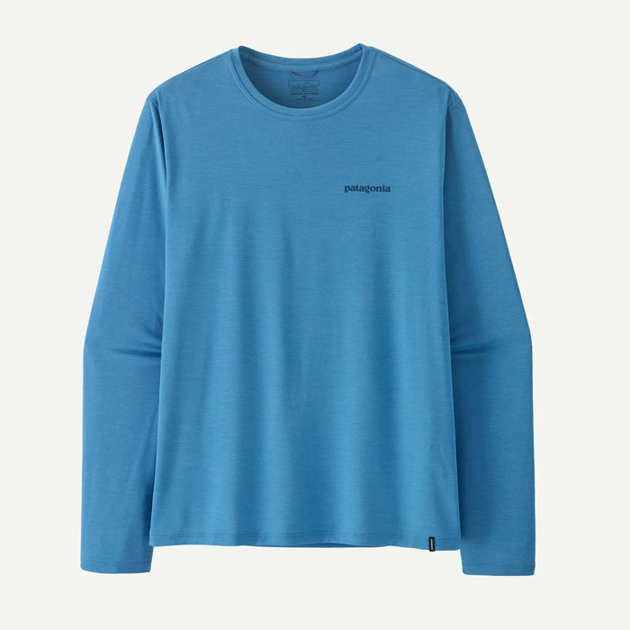 Patagonia Long-Sleeved Capilene Cool Daily Shirt - Boardshort Logo Shore Blue - Light Shore Blue X-Dye