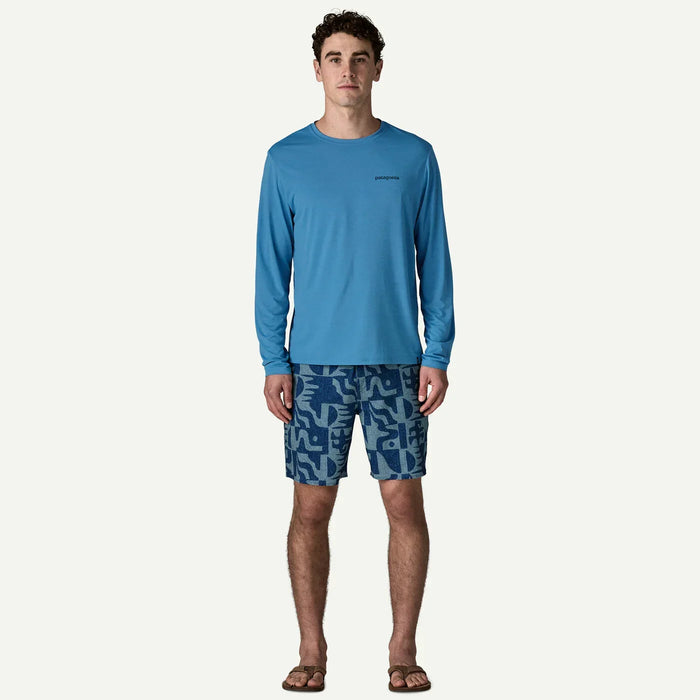 Patagonia Long-Sleeved Capilene Cool Daily Shirt - Boardshort Logo Shore Blue - Light Shore Blue X-Dye