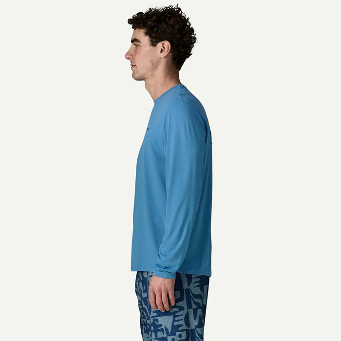 Patagonia Long-Sleeved Capilene Cool Daily Shirt - Boardshort Logo Shore Blue - Light Shore Blue X-Dye