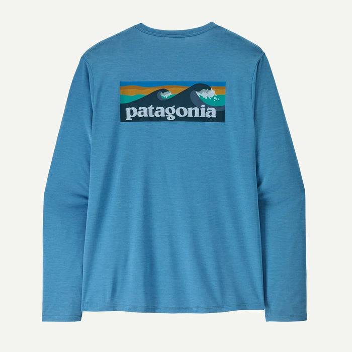 Patagonia Long-Sleeved Capilene Cool Daily Shirt - Boardshort Logo Shore Blue - Light Shore Blue X-Dye