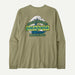 Patagonia long sleeve green surf tee with Great Pacific wave graphic on back