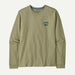 Patagonia gumtree green long-sleeve surf T-shirt with mountain and wave logo