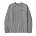 front shot of Patagonia Long Sleeved P-6 Logo Responsibili-Tee Gravel Heather