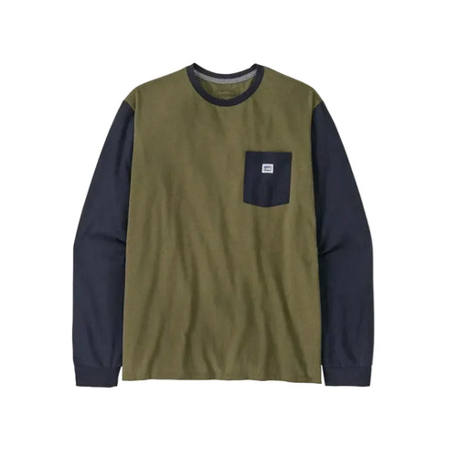 Patagonia Long-Sleeved Shop Sticker Pocket Responsibili-Tee Tent Green
