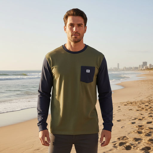 Patagonia Long-Sleeved Shop Sticker Pocket Responsibili-Tee Tent Green
