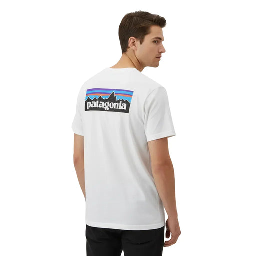 patagonia tee white on a man