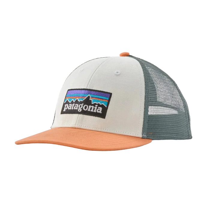 Patagonia P-6 Logo LoPro Trucker Hat White/Peach Sherbet