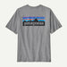 Patagonia grey t-shirt with P-6 mountain logo, outdoor and surf clothing