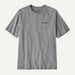 Patagonia grey short sleeve t-shirt with small chest logo, surf clothing