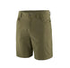 Olive green board shorts for watersports, featuring secure pockets and durable fabric
