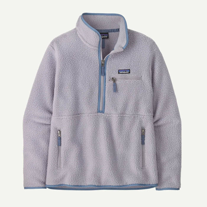 Patagonia Retro Pile fleece marsupial pullover in permafrost purple with zip pockets