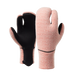 Mystic Supreme 4mm lobster wetsuit gloves in black, palm and back view worn on hands