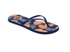 Reef Bliss Full Coral Pineapples women's flip flop with blue base and pineapple print