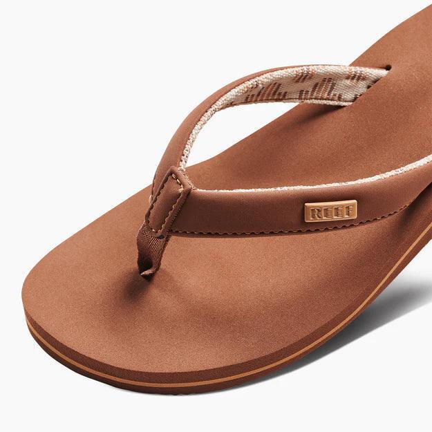 Reef Cushion Sands flip flop in espresso brown with branded strap, surf clothing footwear